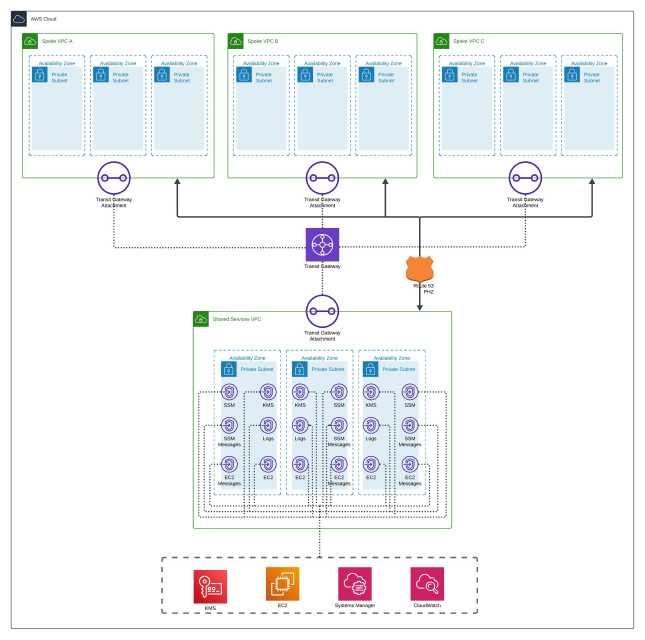 SSM VPC endpoints centralised architecture
